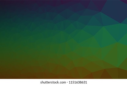 Dark Multicolor, Rainbow vector polygonal background. Glitter abstract illustration with an elegant design. The textured pattern can be used for background.