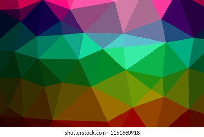 Dark Multicolor, Rainbow vector polygonal template. Brand new colored illustration in blurry style with gradient. A new texture for your design.