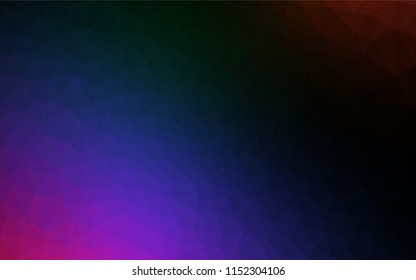 Dark Multicolor, Rainbow vector polygonal template. Triangular geometric sample with gradient.  The elegant pattern can be used as part of a brand book.