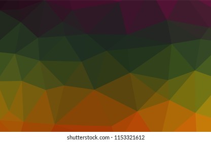 Dark Multicolor, Rainbow vector polygonal background. Geometric illustration in Origami style with gradient.  Brand new design for your business.