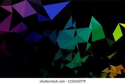 Dark Multicolor, Rainbow vector polygonal background. Creative geometric illustration in Origami style with gradient. The completely new template can be used for your brand book.