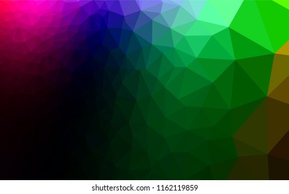Dark Multicolor, Rainbow vector polygonal template. Modern geometrical abstract illustration with gradient. The completely new template can be used for your brand book.