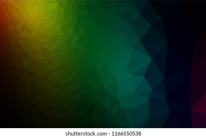 Dark Multicolor, Rainbow vector polygonal template. Creative geometric illustration in Origami style with gradient. A completely new template for your business design.