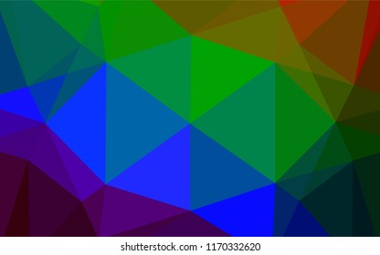 Dark Multicolor, Rainbow vector polygonal pattern. Colorful illustration in abstract style with gradient. The best triangular design for your business.