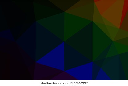 Dark Multicolor, Rainbow vector polygonal template. Colorful illustration in abstract style with gradient. The template can be used as a background for cell phones.