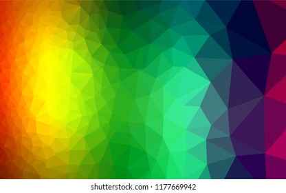 Dark Multicolor, Rainbow vector polygonal pattern. Shining colored illustration in a Brand new style. Brand new design for your business.