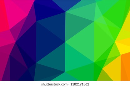 Dark Multicolor, Rainbow vector polygonal pattern. A completely new color illustration in a vague style. A new texture for your design.