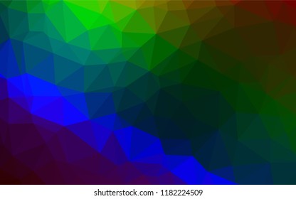 Dark Multicolor, Rainbow vector polygonal pattern. Triangular geometric sample with gradient.  The completely new template can be used for your brand book.