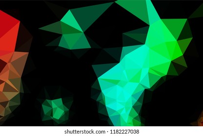 Dark Multicolor, Rainbow vector polygonal pattern. Shining colored illustration in a Brand new style. Triangular pattern for your business design.