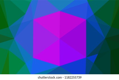 Dark Multicolor, Rainbow vector polygonal pattern. A vague abstract illustration with gradient. A new texture for your design.