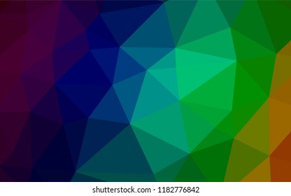 Dark Multicolor, Rainbow vector polygonal template. A vague abstract illustration with gradient. The elegant pattern can be used as part of a brand book.
