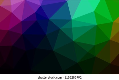 Dark Multicolor, Rainbow vector polygonal template. Shining colored illustration in a Brand new style. A completely new design for your business.