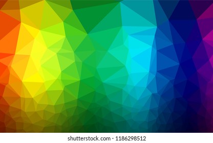Dark Multicolor, Rainbow vector polygonal template. A completely new color illustration in a vague style. The best triangular design for your business.