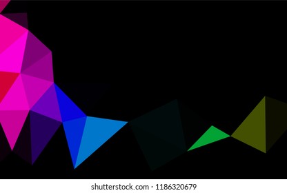 Dark Multicolor, Rainbow vector polygonal template. Geometric illustration in Origami style with gradient.  A completely new template for your business design.