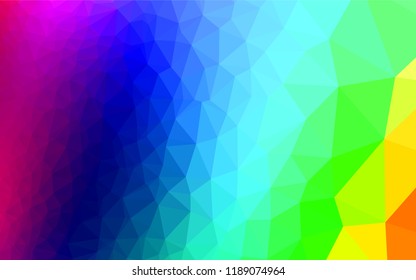 Dark Multicolor, Rainbow vector polygonal background. Shining illustration, which consist of triangles. The best triangular design for your business.