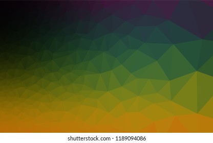 Dark Multicolor, Rainbow vector polygonal pattern. Colorful illustration in abstract style with gradient. The polygonal design can be used for your web site.