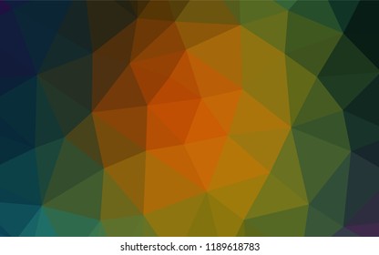 Dark Multicolor, Rainbow vector polygonal template. Shining illustration, which consist of triangles. Brand new design for your business.