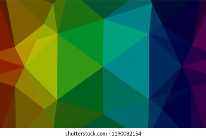 Dark Multicolor, Rainbow vector polygonal template. Creative illustration in halftone style with gradient. A completely new template for your business design.
