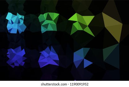 Dark Multicolor, Rainbow vector polygonal background. Colorful abstract illustration with gradient. A completely new design for your business.