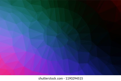 Dark Multicolor, Rainbow vector polygonal template. Colorful illustration in abstract style with gradient. The textured pattern can be used for background.
