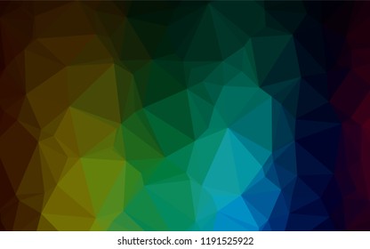 Dark Multicolor, Rainbow vector polygonal template. Creative geometric illustration in Origami style with gradient. A completely new design for your business.