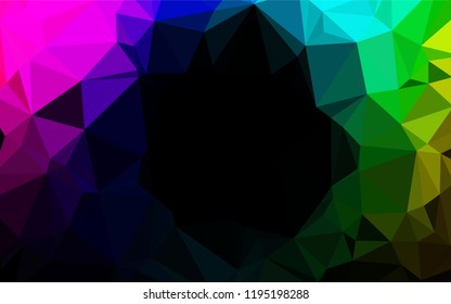 Dark Multicolor, Rainbow vector polygonal background. A completely new color illustration in a vague style. The textured pattern can be used for background.