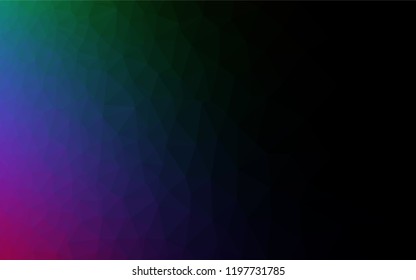 Dark Multicolor, Rainbow vector polygonal template. Modern geometrical abstract illustration with gradient. A completely new design for your business.