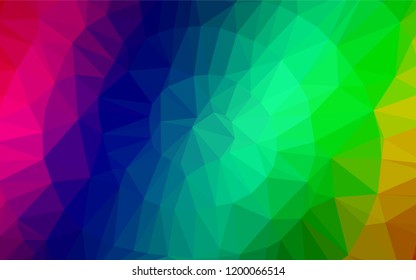 Dark Multicolor, Rainbow vector polygonal template. A completely new color illustration in a vague style. The polygonal design can be used for your web site.