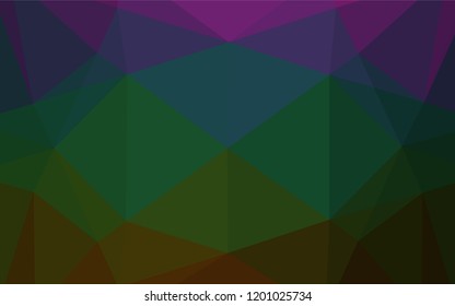 Dark Multicolor, Rainbow vector polygonal pattern. A vague abstract illustration with gradient. The elegant pattern can be used as part of a brand book.