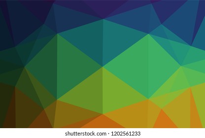 Dark Multicolor, Rainbow vector polygonal background. Creative illustration in halftone style with gradient. The textured pattern can be used for background.