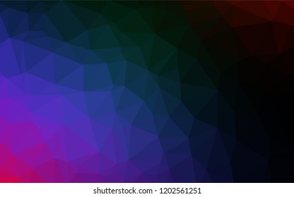 Dark Multicolor, Rainbow vector polygonal background. Glitter abstract illustration with an elegant design. A completely new design for your business.