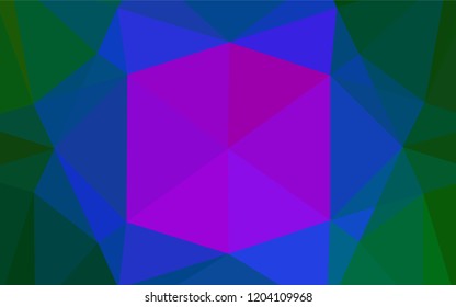 Dark Multicolor, Rainbow vector polygonal template. Creative illustration in halftone style with gradient. Brand new design for your business.