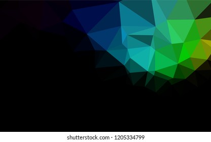 Dark Multicolor, Rainbow vector polygonal pattern. Creative geometric illustration in Origami style with gradient. The polygonal design can be used for your web site.