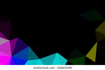 Dark Multicolor, Rainbow vector polygonal template. Modern geometrical abstract illustration with gradient. The polygonal design can be used for your web site.