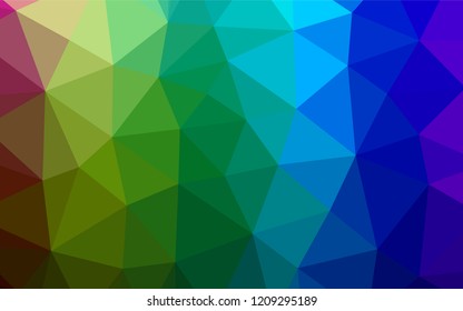 Dark Multicolor, Rainbow vector polygonal background. Geometric illustration in Origami style with gradient.  A completely new design for your business.