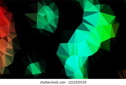 Dark Multicolor, Rainbow vector polygonal background. Colorful illustration in abstract style with gradient. The elegant pattern can be used as part of a brand book.