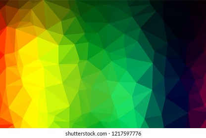 Dark Multicolor, Rainbow vector polygonal template. Colorful illustration in abstract style with gradient. The polygonal design can be used for your web site.