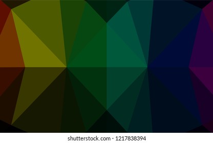 Dark Multicolor, Rainbow vector polygonal background. Shining colored illustration in a Brand new style. The textured pattern can be used for background.