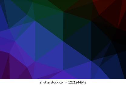 Dark Multicolor, Rainbow vector polygonal background. Colorful illustration in abstract style with gradient. The textured pattern can be used for background.