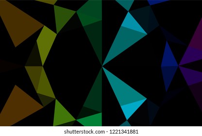 Dark Multicolor, Rainbow vector polygonal template. A sample with polygonal shapes. The completely new template can be used for your brand book.