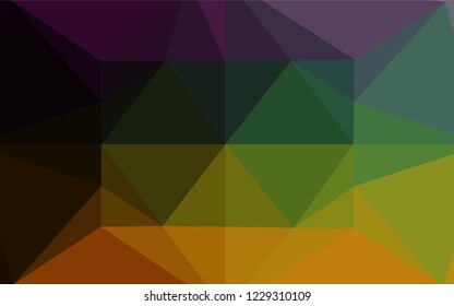 Dark Multicolor, Rainbow vector polygonal pattern. Shining colored illustration in a Brand new style. A completely new design for your business.