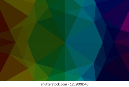 Dark Multicolor, Rainbow vector polygonal pattern. An elegant bright illustration with gradient. A new texture for your design.