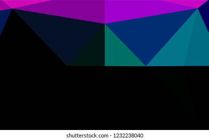 Dark Multicolor, Rainbow vector polygonal pattern. Triangular geometric sample with gradient.  Brand new style for your business design.
