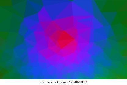 Dark Multicolor, Rainbow vector polygonal background. Shining colored illustration in a Brand new style. The textured pattern can be used for background.