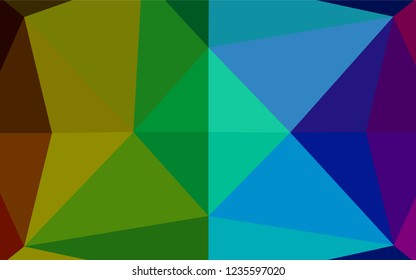 Dark Multicolor, Rainbow vector polygonal pattern. A completely new color illustration in a vague style. Brand new design for your business.