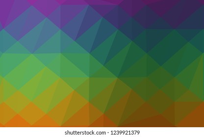 Dark Multicolor, Rainbow vector polygonal template. Brand new colorful illustration in with gradient. Brand new style for your business design.