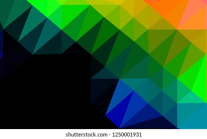 Dark Multicolor, Rainbow vector polygonal template. Shining illustration, which consist of triangles. Completely new template for your business design.