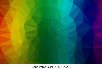 Dark Multicolor, Rainbow vector polygonal pattern. A completely new color illustration in a vague style. A new texture for your design.