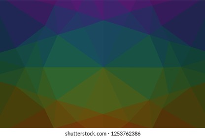 Dark Multicolor, Rainbow vector polygonal template. Colorful illustration in abstract style with gradient. The polygonal design can be used for your web site.