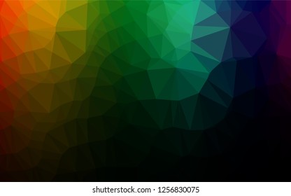 Dark Multicolor, Rainbow vector polygonal pattern. A sample with polygonal shapes. The elegant pattern can be used as part of a brand book.
